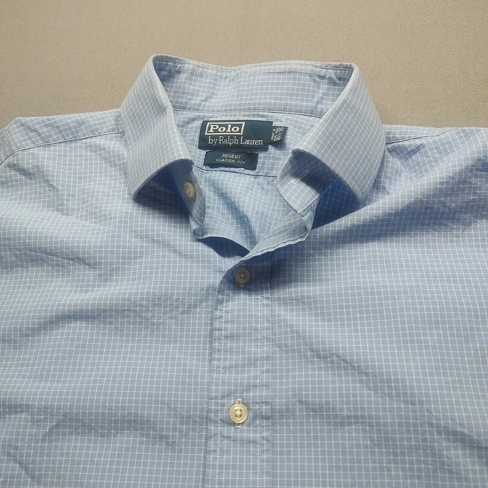 Polo by‎ Ralph Lauren Men's Blue Dress Shirt Size 16 1/2-35